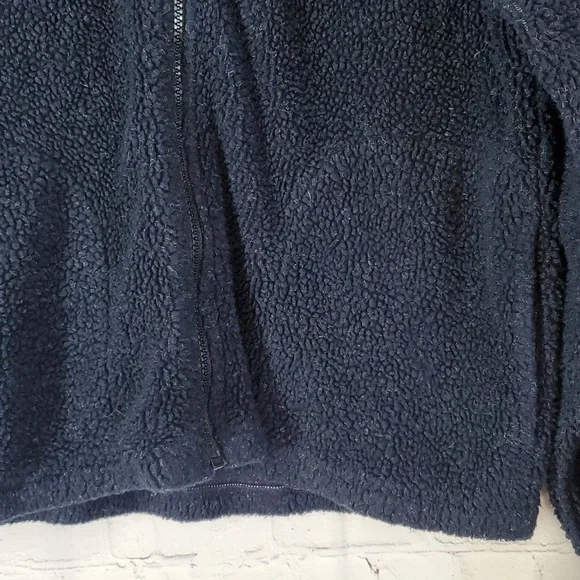 Vintage 90s Field & Stream Outdoor Sherpa Fleece Blue Tan Womens Jacket Size Med - Picture 11 of 17